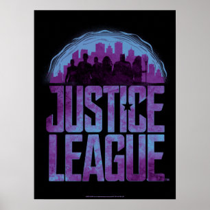 Poster Ligue de Justice Justice League City Silhouette