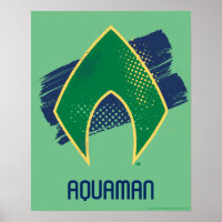 Ligue de Justice | Symbole Aquaman à demi-teintes