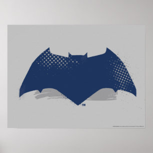 Poster Ligue de Justice Symbole Batman de brosse et dem