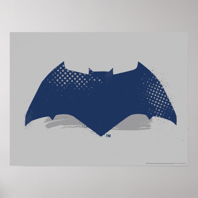 Poster Ligue de Justice | Symbole Batman de brosse et dem (Devant)