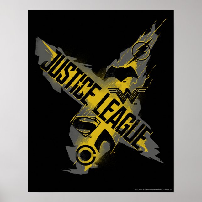 Poster Ligue de Justice | Symboles de la Ligue et de l'éq (Devant)