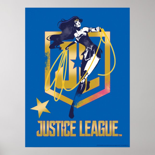 Poster Ligue de Justice | Wonder Woman JL Logo Pop Art (Devant)