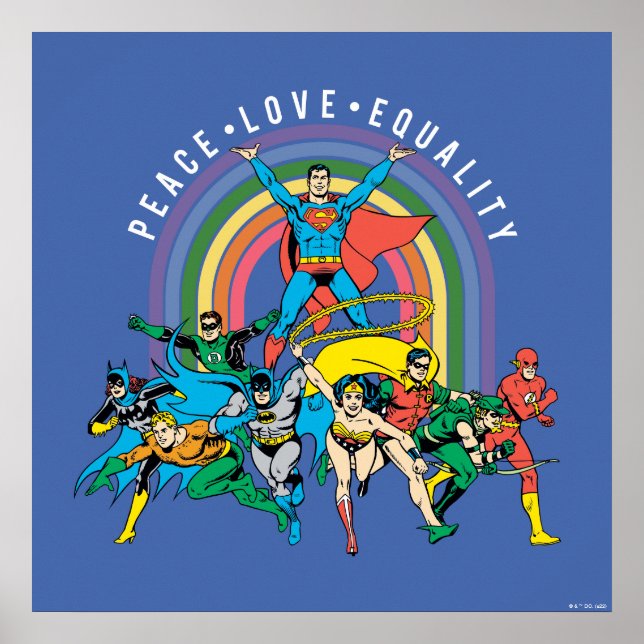 Poster Ligue de la Justice - Paix, Amour, Égalité (Devant)