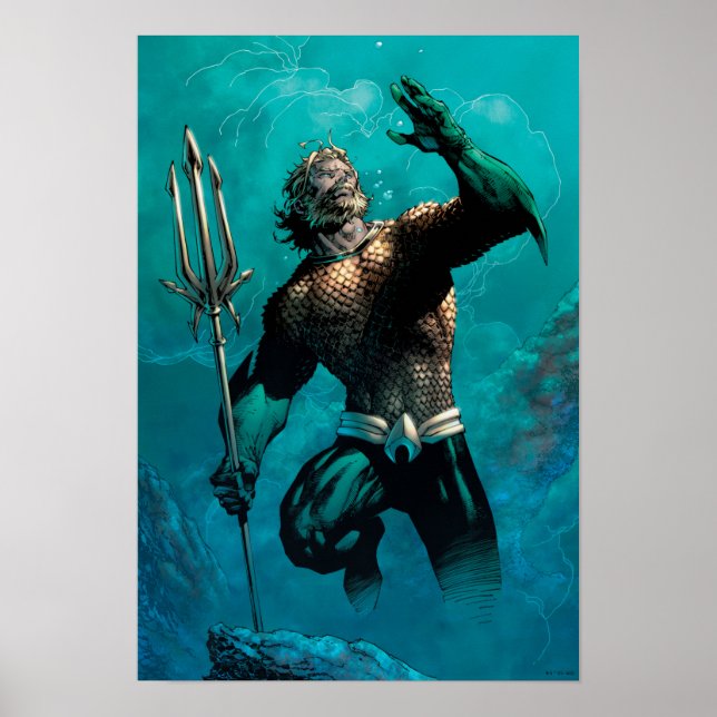 Poster Ligue Justice #10 Aquaman Noyé Variant de Terre (Devant)