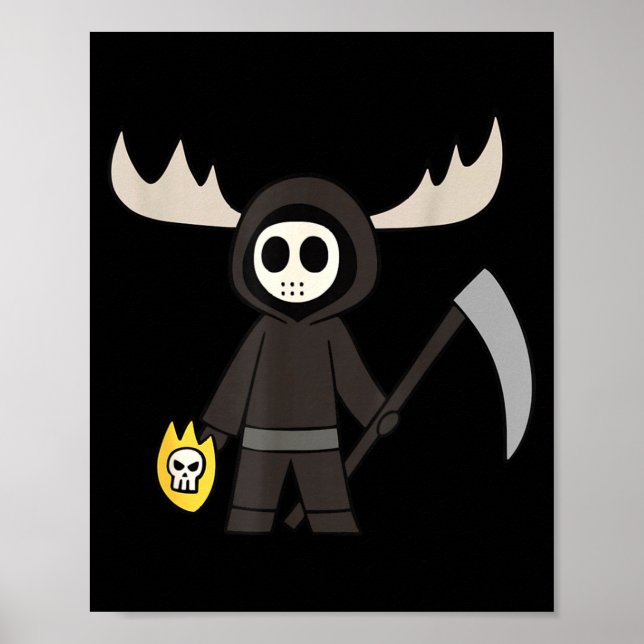 Poster Lil Doom Moose - Funny Reaper Cartoon  (Devant)