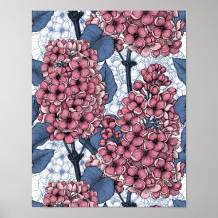 Poster Lilac en rose et bleu
