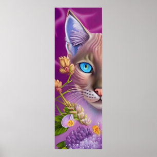 Poster Lilac Lynx pointe Chat siamois dans le violet