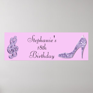 Poster Lilac Music Note et Stiletto 18e anniversaire