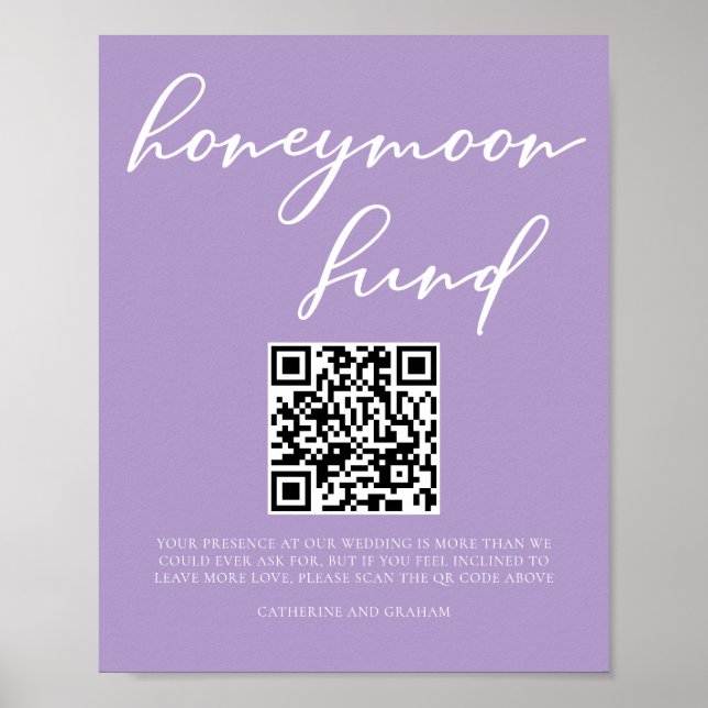 Poster Lilac Purple Mariage Honple Fund Code QR (Devant)