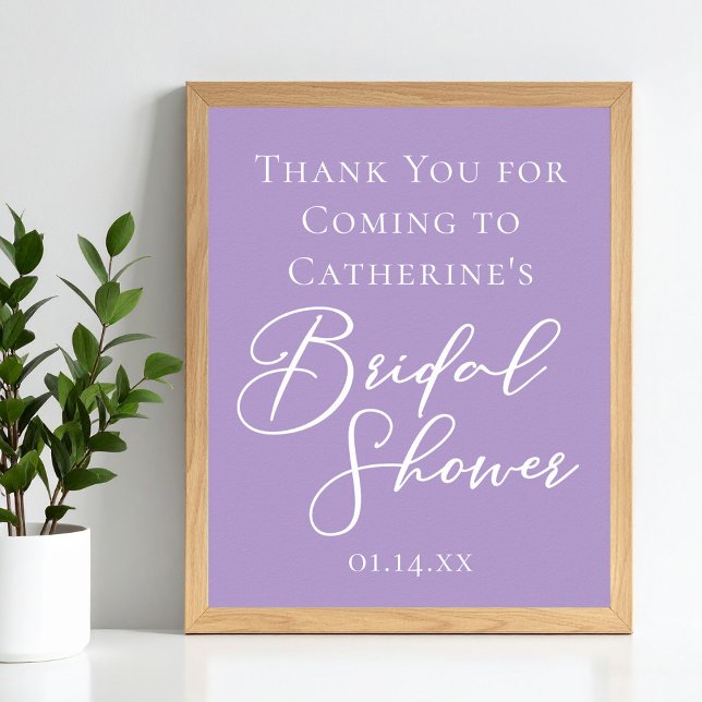 Poster Lilac Purple Mariage Personnalisé de Bienvenue (Créateur téléchargé)