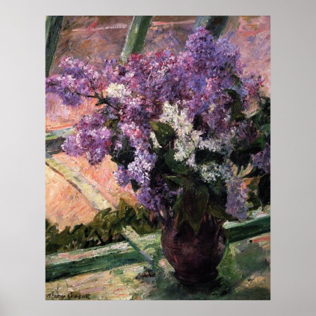 Poster Lilacs dans une fenêtre, Mary Cassatt (Devant)