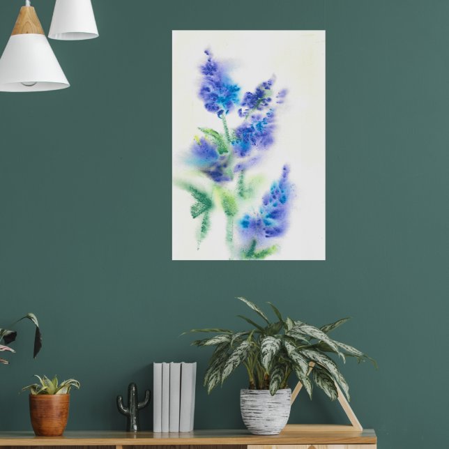 Poster Lilacs d'aquarelle Abstraite (Salon 1)