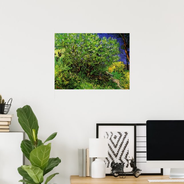 Poster Lilacs de Vincent van Gogh, Fleurs de Jardin Vinta (Bureau à domicile)