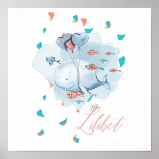 Poster Lilibet Nommé Cadeaux de BALEINE magiques pour fil