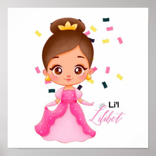 Poster Lilibet Nommé Cadeaux Princesse Rose pour Filles