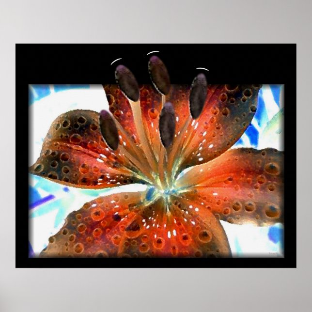 Poster Lilie Abstraite 3D (Devant)