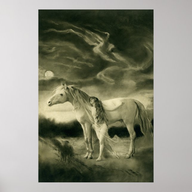 Poster Lilith avec cheval blanc (Devant)