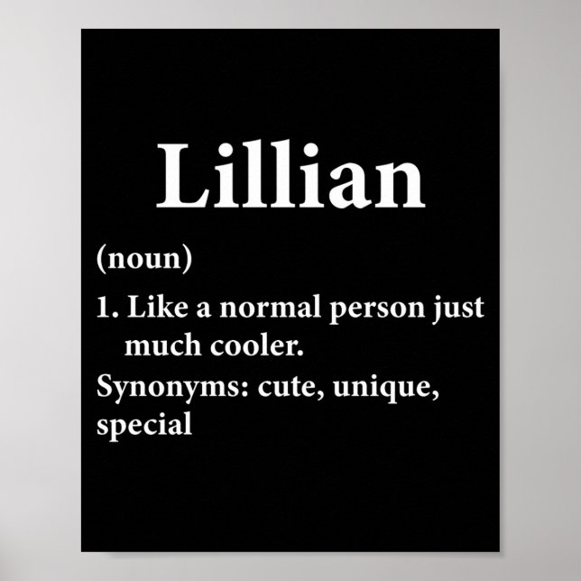 Poster Lillian Name Definition Funny D  (Devant)