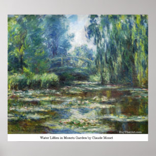 Poster Lillies d'eau dans le jardin des Monets par Claude
