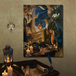 Poster L'illustration de la carte de l'Ermite - art alchi