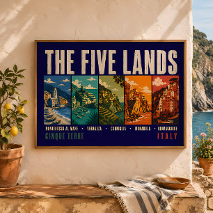 Poster L'illustration des Cinq Terres Cinque Terre Italie