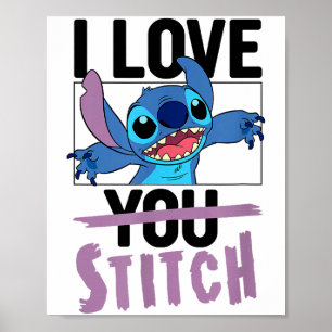 Poster Lilo & Stitch - Saint-Valentin J'aime Stitch