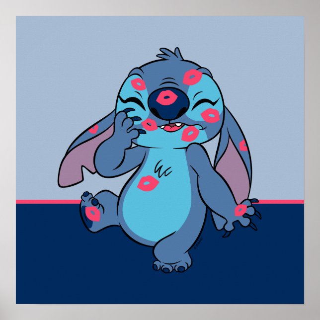Poster Lilo & Stitch | Stitch Couvert dans les baisers (Devant)