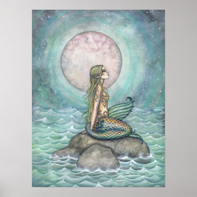 Poster L'Imaginaire d'aquarelle Pastel Sea Mermaid (Devant)