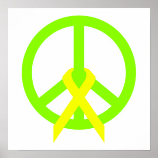 Poster Lime Green Peace & Ribbon