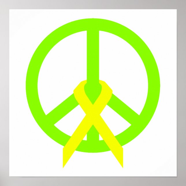 Poster Lime Green Peace & Ribbon (Devant)