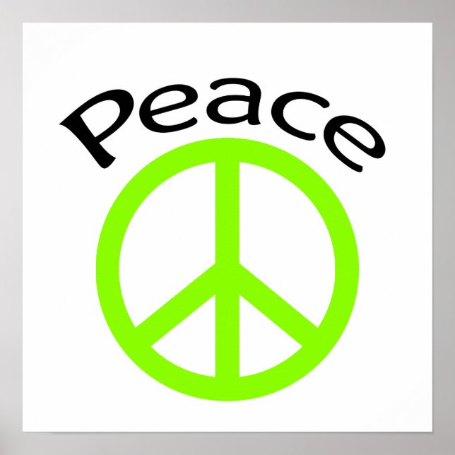 Poster Lime Green Peace & Word (Devant)