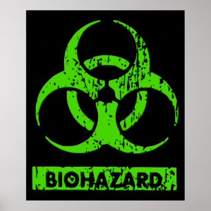 Poster Lime Vert Néon Produits Chimiques Bio-Hazard Graph
