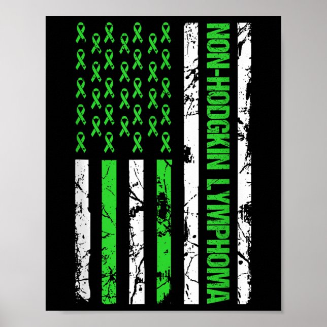 Poster Lime vert non Hodgkin Lymphoma drapeau (Devant)