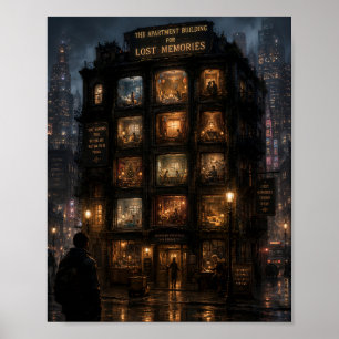 Poster L'immeuble d'appartements pour les souvenirs perdu