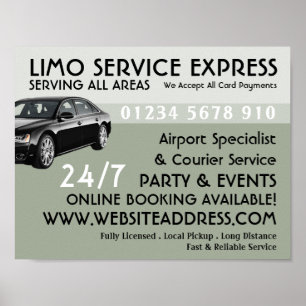 Poster Limo Taxi Service Publicité