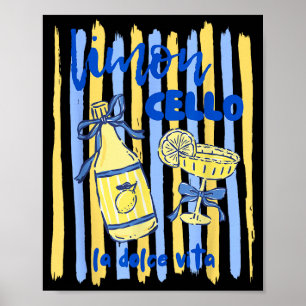 Poster Limoncello la dolce vita côte amalfitaine citron
