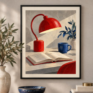 Poster L'Impression d'art de lampe de lecture rouge