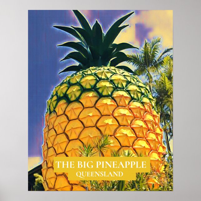 Poster L'imprimé voyage Big Pineapple Queensland (Devant)
