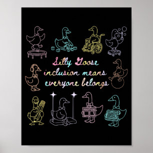 Poster L'inclusion de l'oie idiote vintage signifie que t