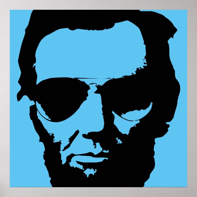Poster Lincoln avec lunettes de soleil Aviator (Noir) (Devant)