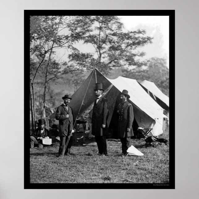 Poster Lincoln, Pinkerton et McClernand à Antietam 1862 (Devant)