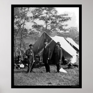 Poster Lincoln, Pinkerton et McClernand chez Antietam