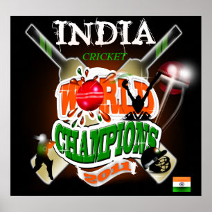 Poster L'Inde 2011 champions de coupe du monde du cricket