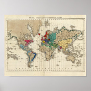 Poster L'indépendance De l'ANNONCE 1783 des Etats-Unis