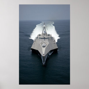 Poster L'indépendance littorale de bateau de combat