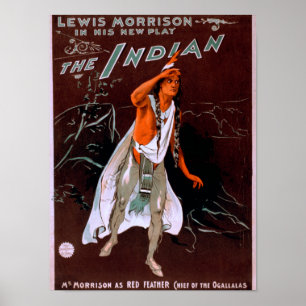 Poster "L'Indien" - Plume rouge, chef du