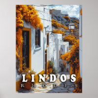 Lindos, Rhodes : Architecture grecque Vintage