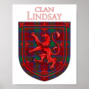 Poster Lindsay Tartan Scottish Plaid Lion Rampant