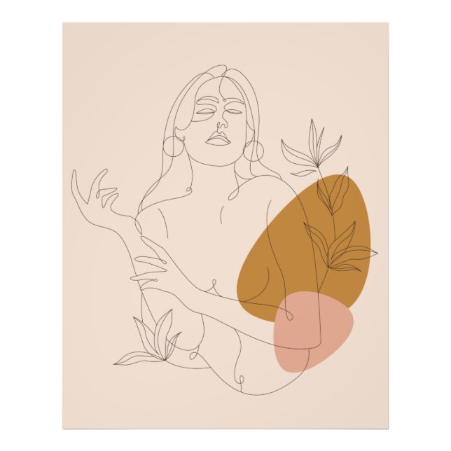 Poster Line art minimalist. Boho style. (Front)