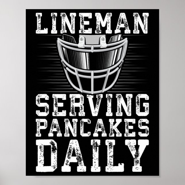 Poster Lineman Servant Des Pancakes Daily Football Linema (Devant)